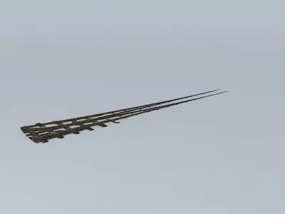 Eco Rail N/Gauge Long Right Hand Points Old Steam Days Free 3D model