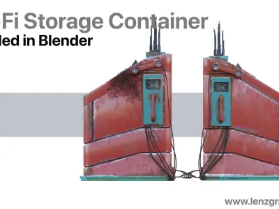 Sci-Fi Storage Container Low-poly 3D model