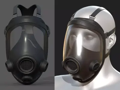 Gas mask helmet safety isolated plastic  Low-poly 3D model
