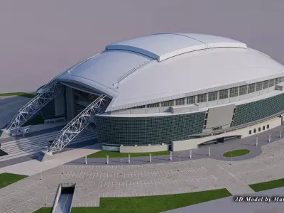 AT-T Stadium - Arlington Texas USA Low-poly 3D model