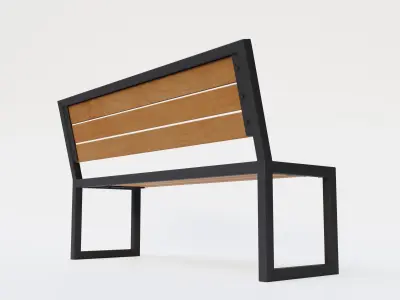 Model street bench Low-poly 3D model
