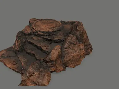 Ladder Ruin Low-poly 3D model 9