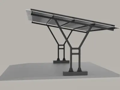 Solar carport canopy 3d model 3D model