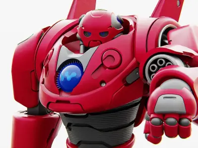 BATTLE DROID RED DEMON  RIGGED 3D model