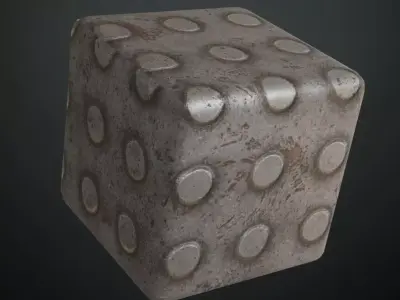Worn Metal Studs PBR Seamless Texture
