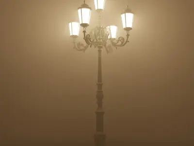 Parisian Style Lamppost 3D model Low-poly 3D model