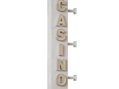 Casino Cinema Advertising Illuminated Sign 3D model