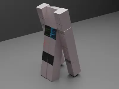 Tars Robot From Interstellar Low-poly 3D model