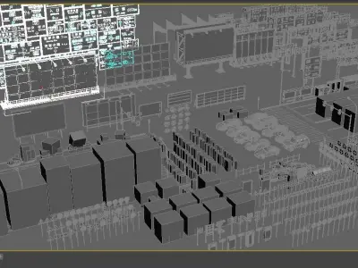 City building model billboards and road signs The street signs 3D model