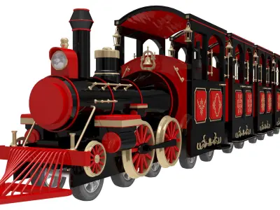 Amusement Park Train 3D model