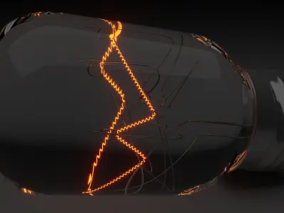 Illuminated Microwave Lamp 3D model