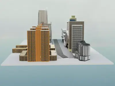 city 3d model 3D print model