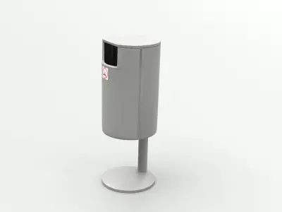 Metal Street Trash Bin 4K PBR Game Ready UV Unwrapped vol 07 Low-poly 3D model