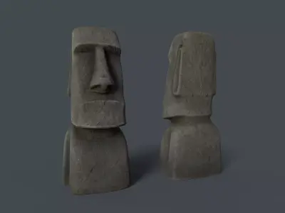 Easter Island Moai 01 Game Ready Low-poly 3D model