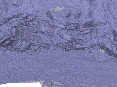 Beach sandstone outcrop 3D scan Low-poly 3D model