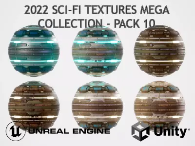 PBR Sci-Fi Texture Pack 10 Low-poly 3D model