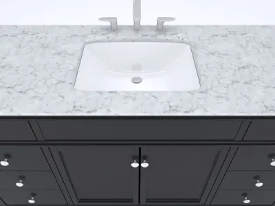 Vanity-004B bathroom vanity with marble top 3D model