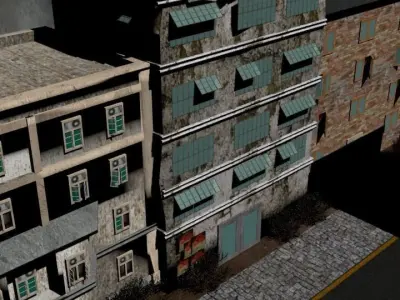 Game Rundown Street Low-poly 3D model