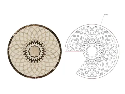 Medallion flooring coloring 3ds file for Rhinoceros 3dsmax 3ds Low-poly 3D model