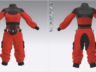 Sci-Fi Future Wear - 45 Marvelous Designer and Clo3D 3D model