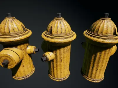Fire hydrant Low-poly 3D model 33