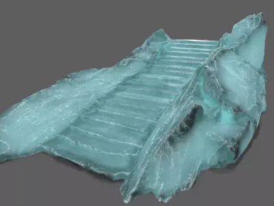 Ice Stairs Low-poly 3D model