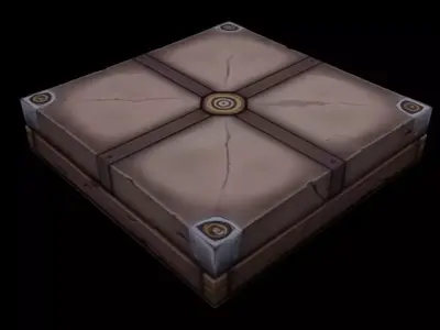 Stylized Ancient Stone Crate - AI Low-poly 3D model