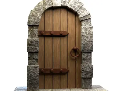Lowpoly stylized Door Low-poly 3D model