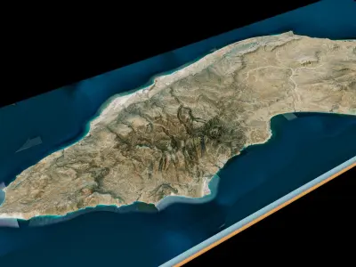 socotra island 3d model terrain Low-poly 3D model