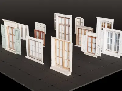 Blender 3D Windows Set - Lowpoly Set  Low-poly 3D model