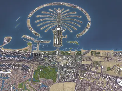 Dubai - Marina Low-poly 3D model