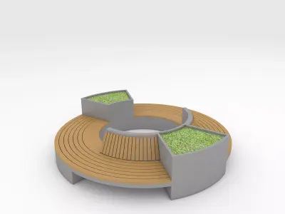 Bench Park 6 3D model