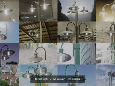 Street Light -7- All Versions 3D Model Pack