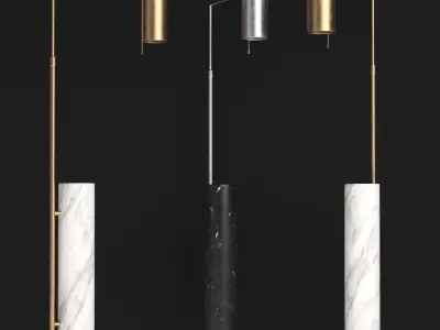 Alma floor lamp by Kelly Wearstler 3D model