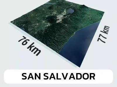 San Salvador El Salvador City Landscape 3D Model 3D model