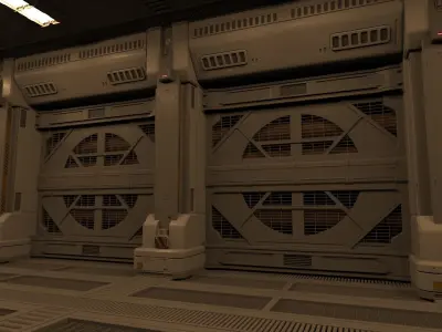 sci fi corridor 3D model