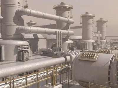 scifi factory 3D model from CGTrader