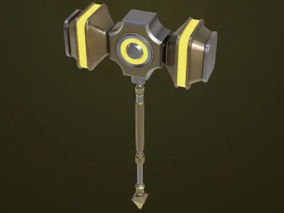 Sci Fi Battle Hammer05 All PBR Unity UE Textures Included Low-poly 3D model