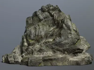 Mountain 2 rock Low-poly 3D model