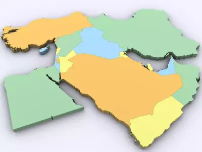Map of the Middle East 3D model