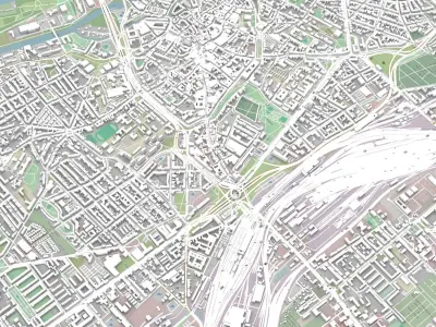 Cityscape Halle Germany  3D model