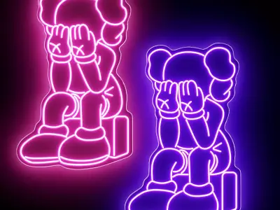 Kaws Neon Sign 3D model
