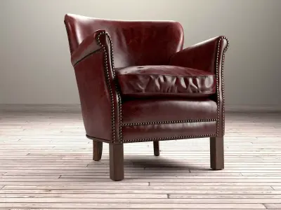 P L C W N leather club chair in style of person 3D model