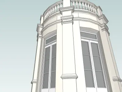 bay window curve in classical architecture 3D model