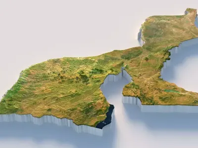 Mozambique Terrain Country 3D model
