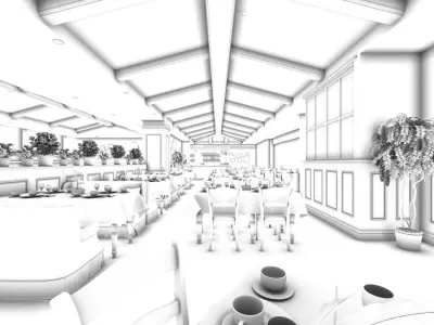 Business Restaurant - Coffee - Banquet  198 3D model