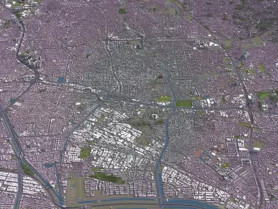 Jakarta Barat - 3D City Model Low-poly 3D model