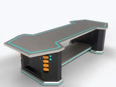 LowPoly Sci-fi Table Low-poly 3D model