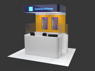 Currency exchange kiosk 3D model