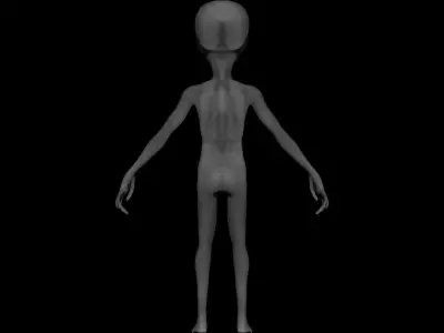 Grey Alien - Zeta Reticulian 3D - OBJ-FBX Low-poly 3D model
